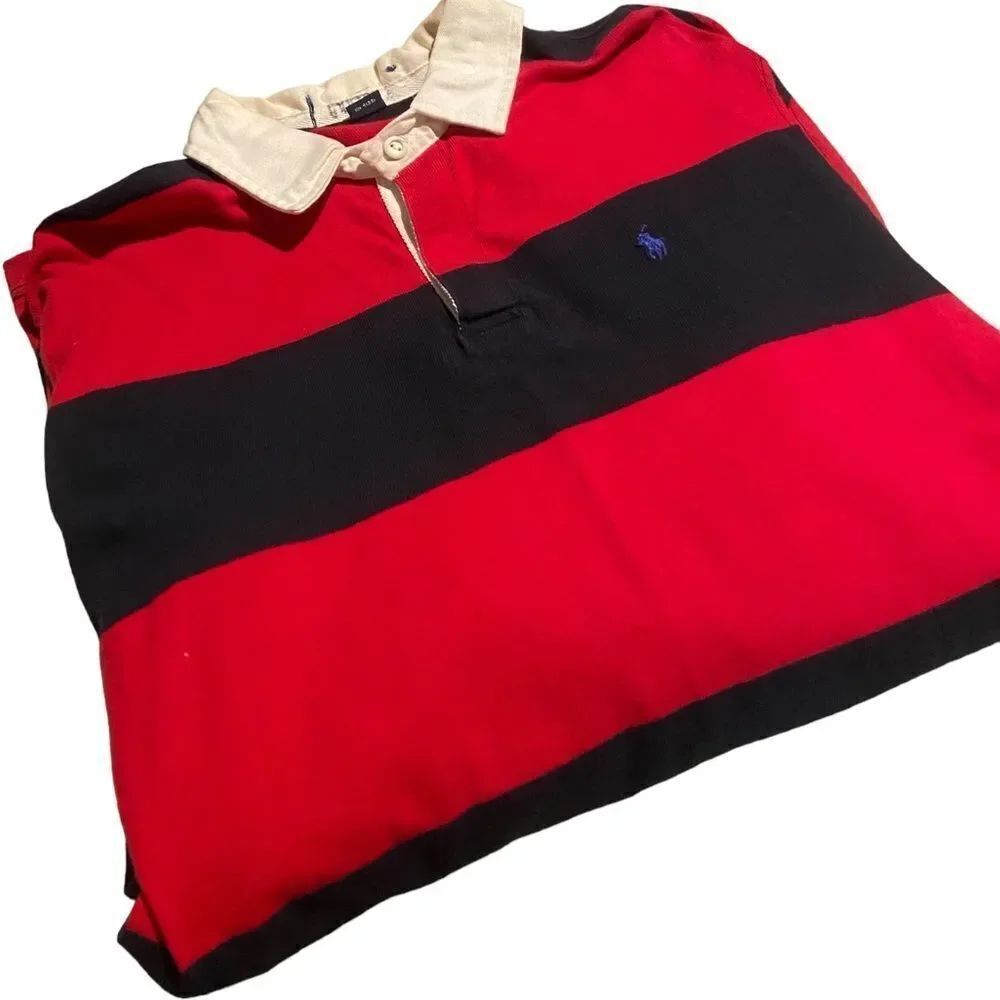 Ralph Lauren size XL thick pieced long sleeved collared polo excellent cond G1